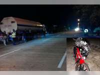 Kurang Konsentrasi, Motor Tubruk Truk Tangki Parkir, Pengendara Motor Patah Kaki