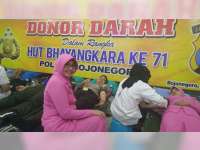 Peringati HUT Bhayangkara Ke-71, Polres Bojonegoro Gelar Donor Darah