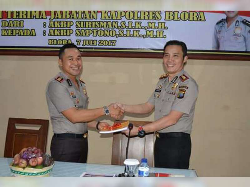 AKBP Saptono Jabat Kapolres Blora Gantikan AKBP Surisman