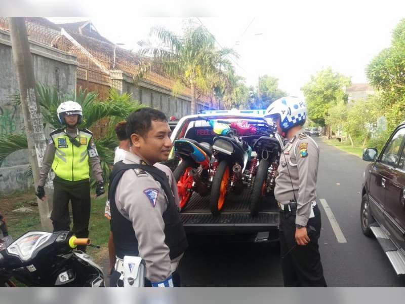 Satlantas Polres Bojonegoro Sita 9 Sepeda Motor Yang Digunakan Balapan Liar