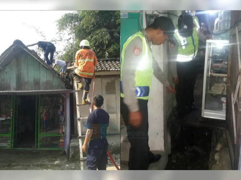 Diduga Akibat Puntung Rokok, Sebuah Kios Toko di Pasar Sekar Nyaris Terbakar