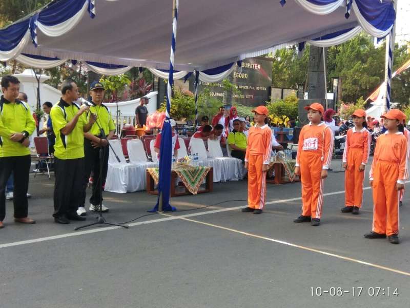 Pagi Tadi Digelar Gerak Jalan 8 Kilometer, Untuk Pelajar Tingkat SD/MI