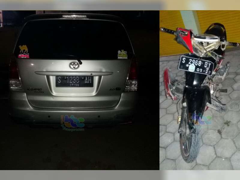 Hendak Belok, Kijang Innova Ditabrak Honda Supra, Pengendara dan Pembonceng Supra Terluka