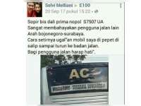 Sopir Bus Ugal-ugalan Kena Skors Setelah Dilaporkan ke Polisi