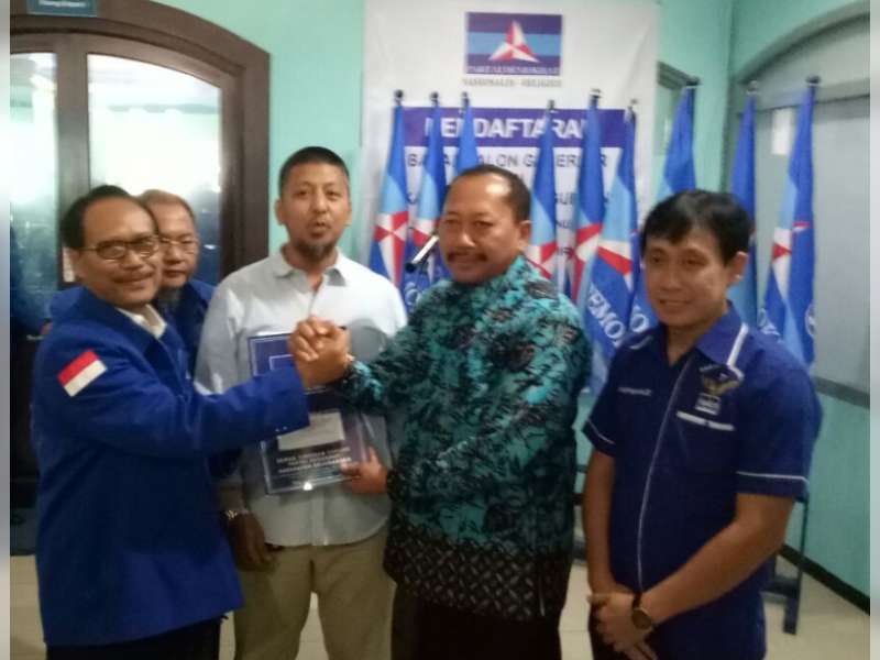 Turut Bersaing di Bursa Bacabup, Soehadi Moelyono Datangi DPD Demokrat Jatim