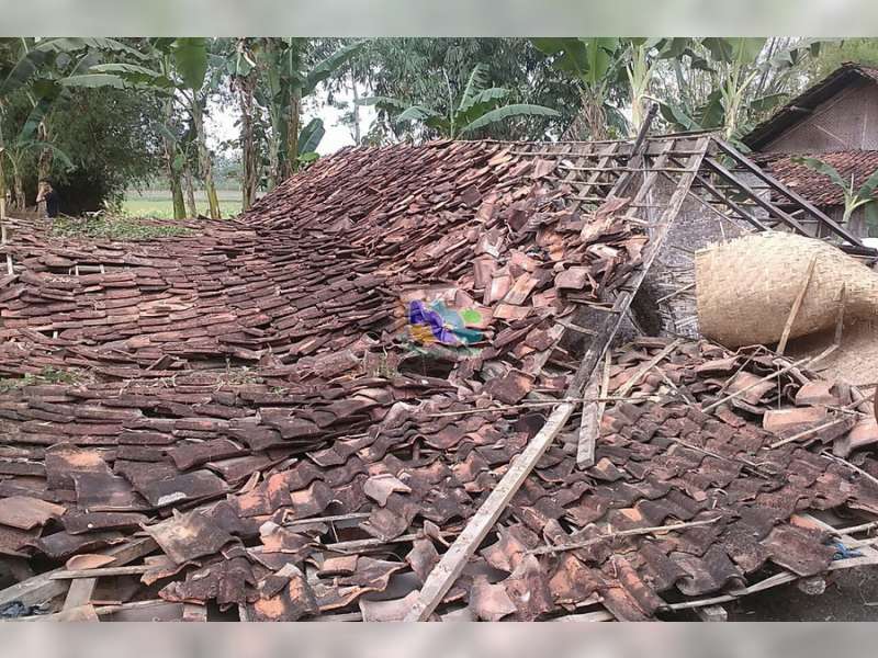 Satu Rumah Warga Rata Dengan Tanah Diterjang Angin Puting Beliung