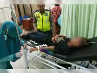 Kurang Waspada Pengendara Motor di Ngasem Tabrak Pejalan Kaki