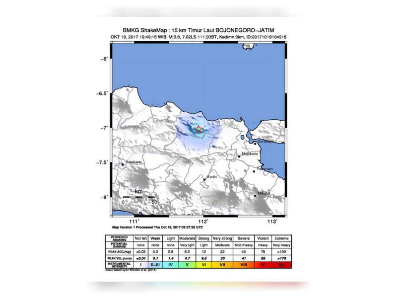 Gempabumi 3,8 Skala Richter Guncang Wilayah Tuban