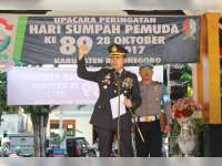 Kapolres Wahyu Bacakan Amanat Menpora Tentang Api Sumpah Pemuda