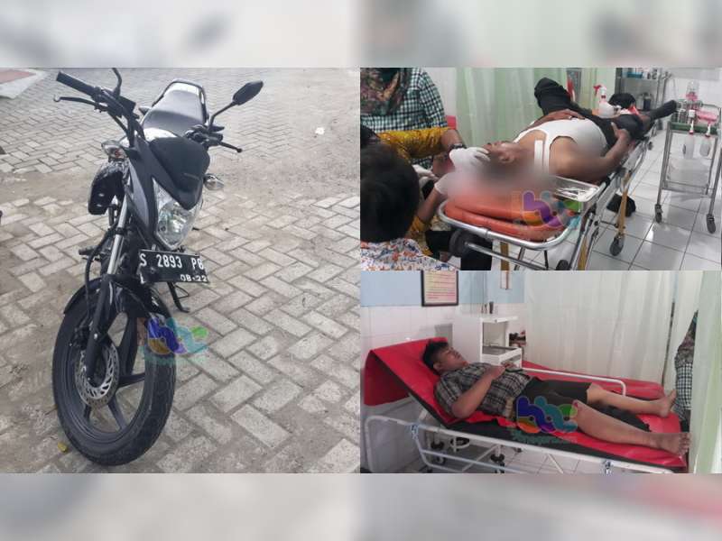 Kecelakaan Motor di Ngraho Dua Orang Babak-Belur