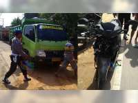 Hendak Belok, Motor Ditubruk Dump Truk, Seorang Pembonceng Meninggal Dunia