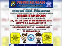 Sat Lantas Beri Dispensasi Perpanjangan SIM Yang Habis Saat Libur Natal dan Tahun Baru