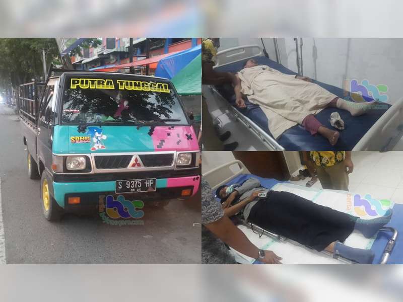 Kurang Konsentrasi, L-300 Seruduk Motor, Pengendara dan Pembonceng Motor Babak Belur