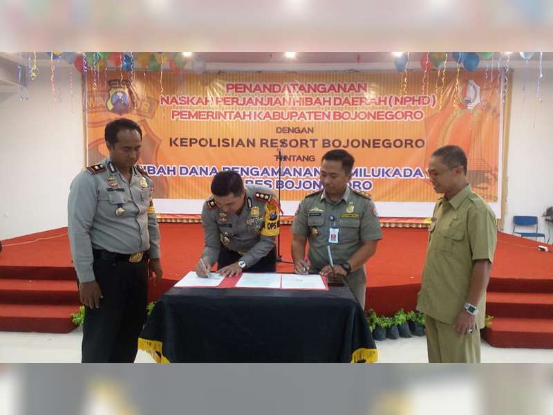 Polres Bojonegoro Tandatangai NPHD dengan Pemkab Bojonegoro