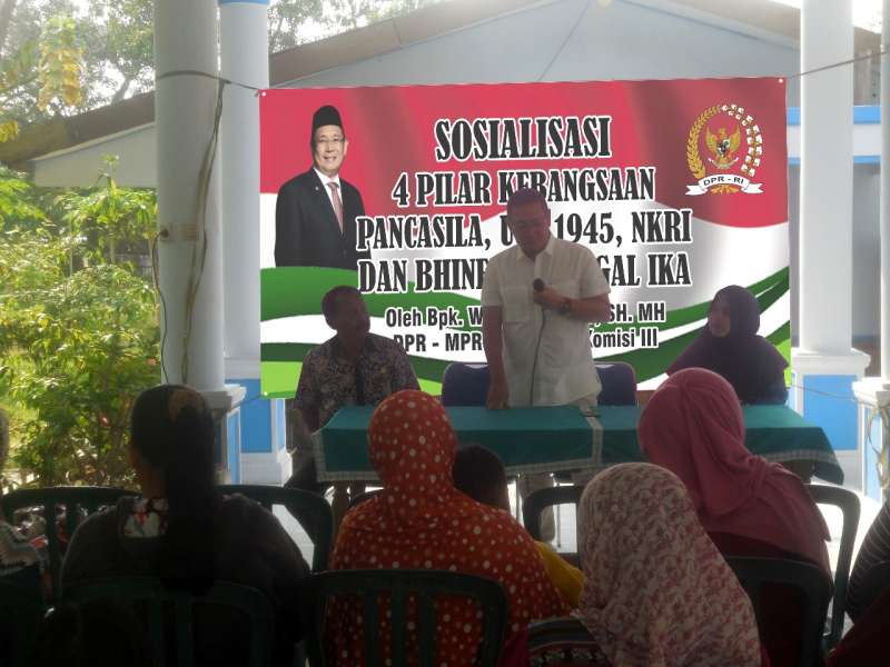 Anggota DPR-RI Wihadi Wiyanto Lakukan Sosialisasi Empat Pilar Di Desa Kalicilik Kec Sukosewu