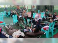 HUT Persit ke-72, Kapolres Bojonegoro Bersama Anggota Lakukan Donor Darah