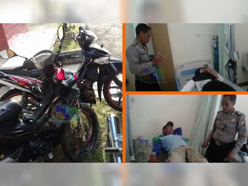 Ambil Haluan Terlalu ke Kanan di Tikungan, Dua Sepeda Motor di Sugihwaras Bertubrukan