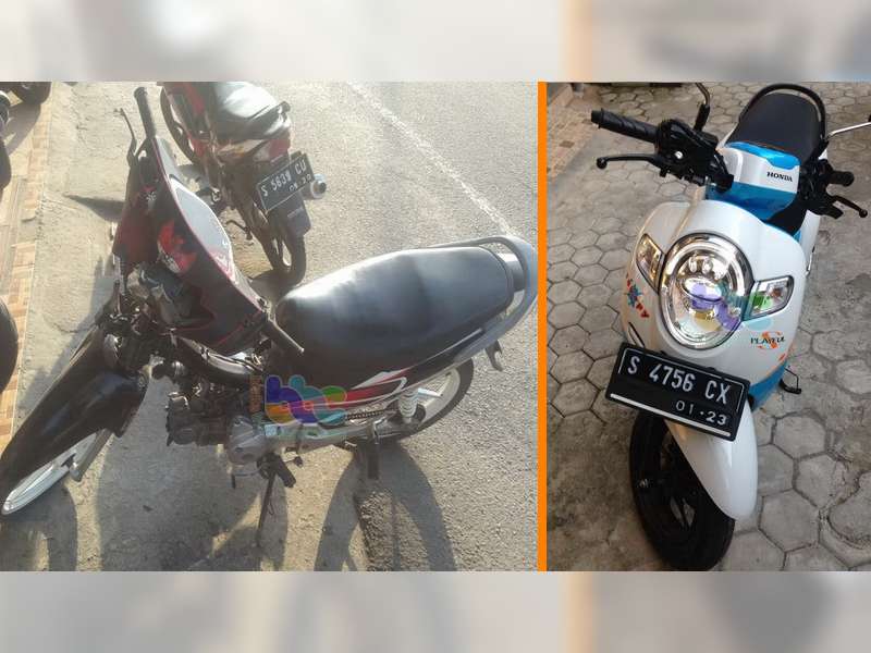 Supra Seruduk Scoopy di Balen, Kedua Pengendara Luka-Luka