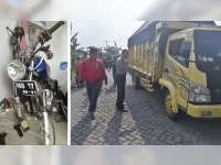 Ambil Haluan Terlalu ke Kanan, Motor Tabrak Truk, Pengendara Motor Luka Berat