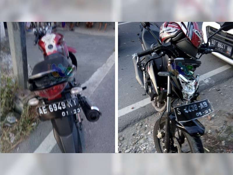 Vixion Tubruk CBR di Kalitidu, Kedua Pengendara Luka Berat
