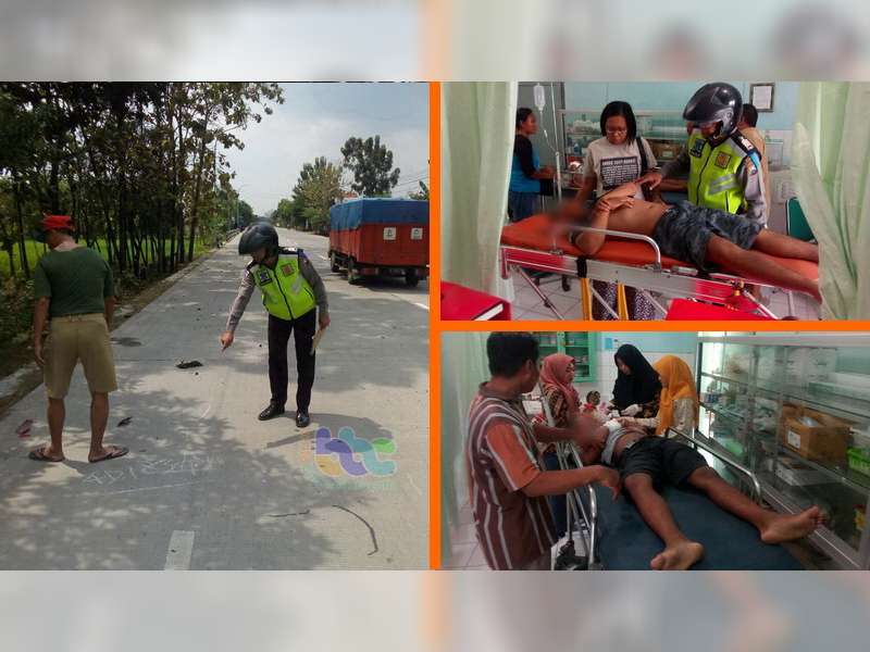 Kurang Konsentrasi, Motor Tabrak Mobil Parkir di Ngraho, 2 Orang Luka-Luka