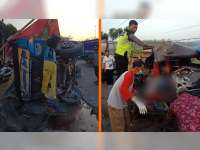 Diduga Mengantuk, Pikap Tabrak Truk di Margomulyo Bojonegoro, Pengemudi Pikap Tewas di TKP