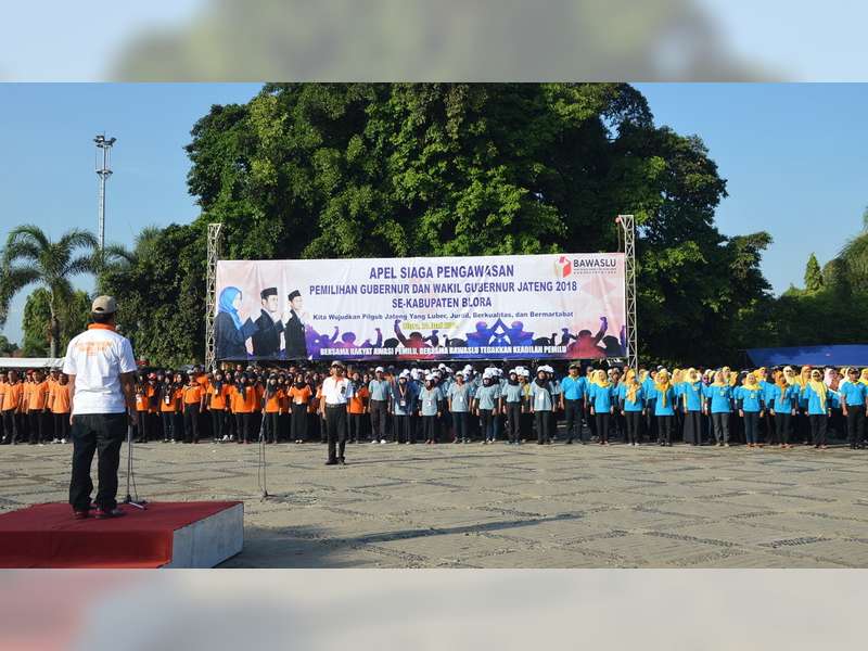 Pengawas Pemilu Kabupaten Blora Gelar Apel Siaga Pengawasan