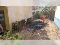 Akibat Pembakaran Sampah, Gudang SMPN 1 Temayang Bojonegoro, Nyaris Terbakar