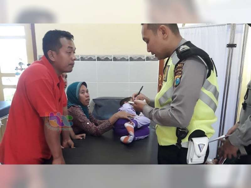 Diserempet Motor, Seorang Balita di Gayam Bojonegoro Luka-Luka