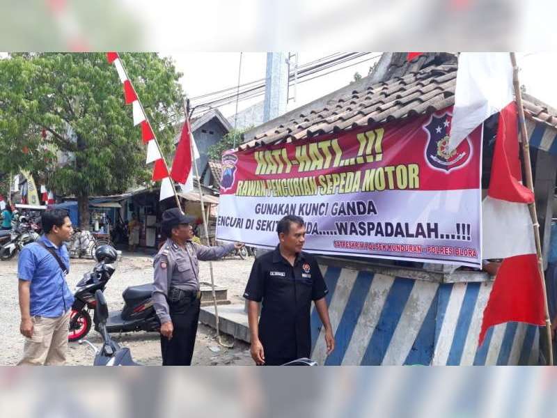 Polsek Kunduran Blora Pasang Imbauan di Tempat Ramai