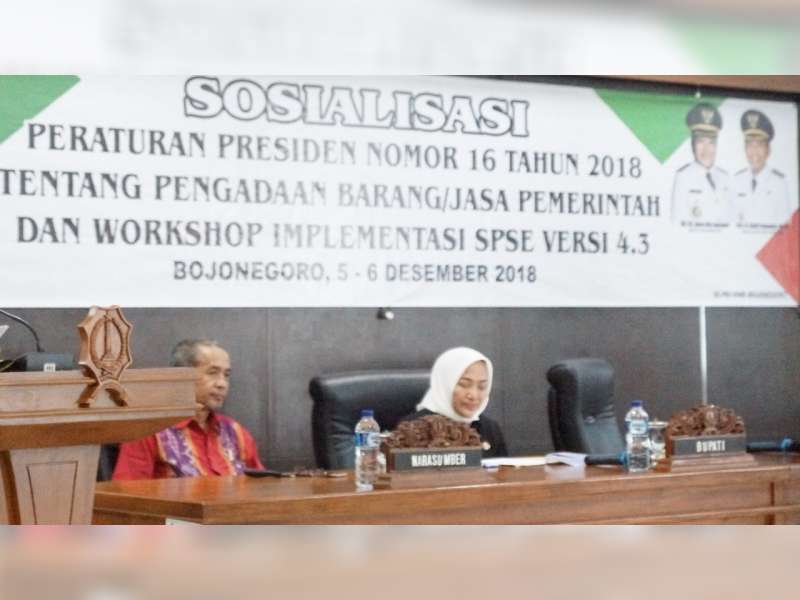 Pemkab Bojonegoro Gelar Sosialisasi Perpres, Pengadaan Barang dan Jasa Pemerintah