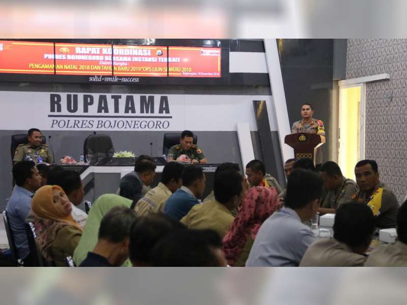 Polres Bojonegoro Gelar Rakor Pengamanan Natal dan Tahun Baru 2019