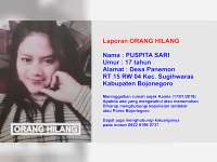 Seorang Gadis Asal Sugihwaras Bojonegoro Dilaporkan Hilang