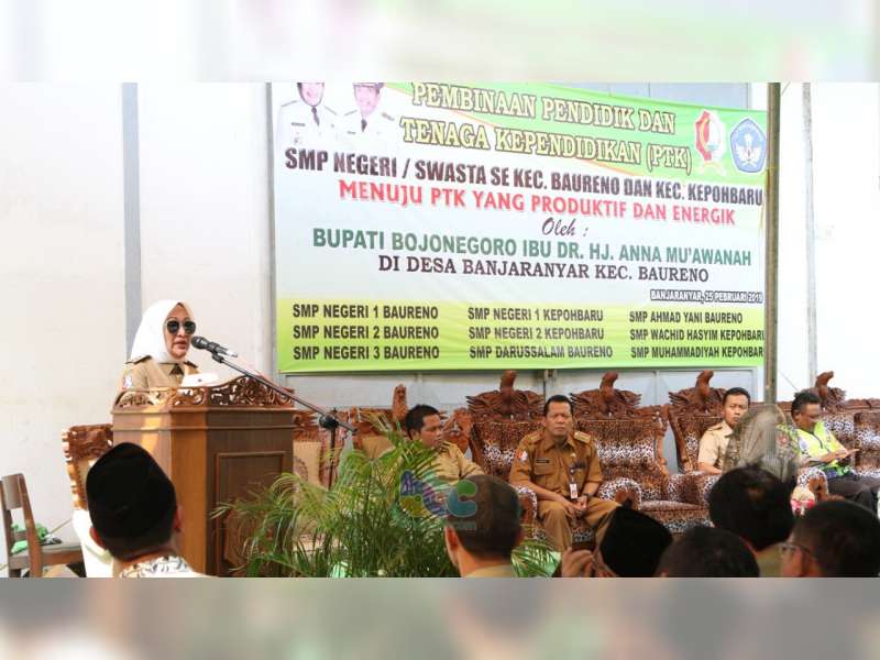 Bupati Bojonegoro Hadiri Pembinaan Pendidik dan Tenaga Kependidikan di Baureno