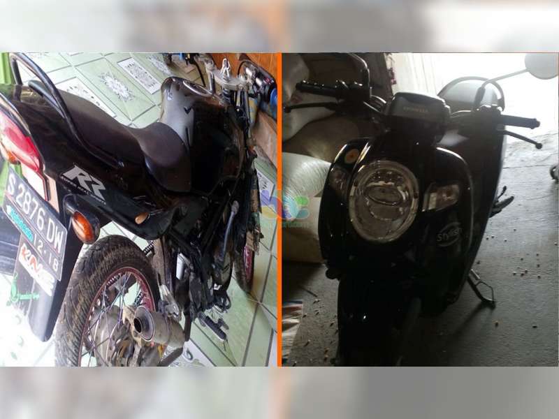 Hindari Lubang Jalan, Scoopy dan Ninja di Ngasem Bojonegoro Bertabrakan