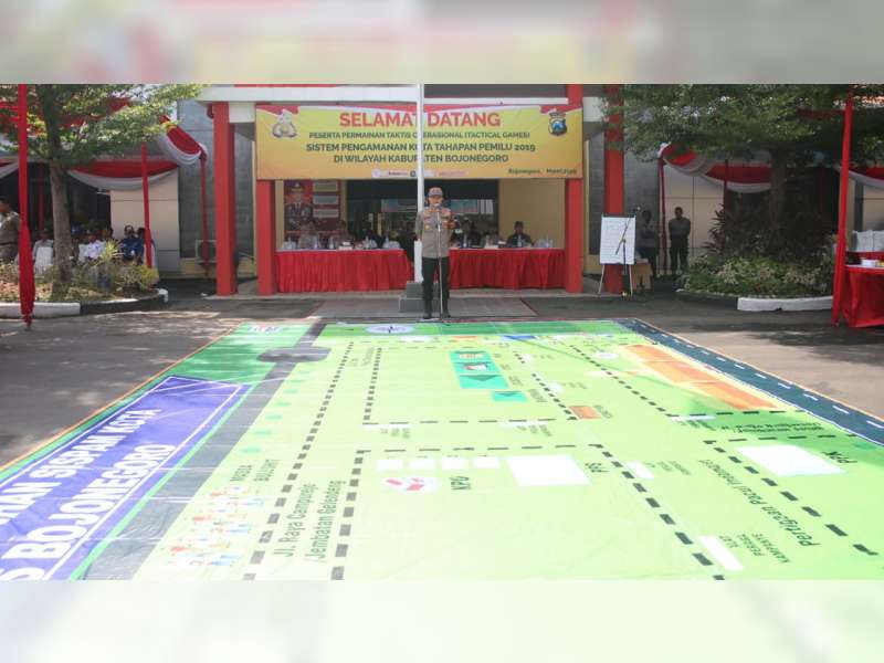 Polres Bojonegoro Paparkan Sistem Pengamanan Kota, Melalui Tactical Floor Games