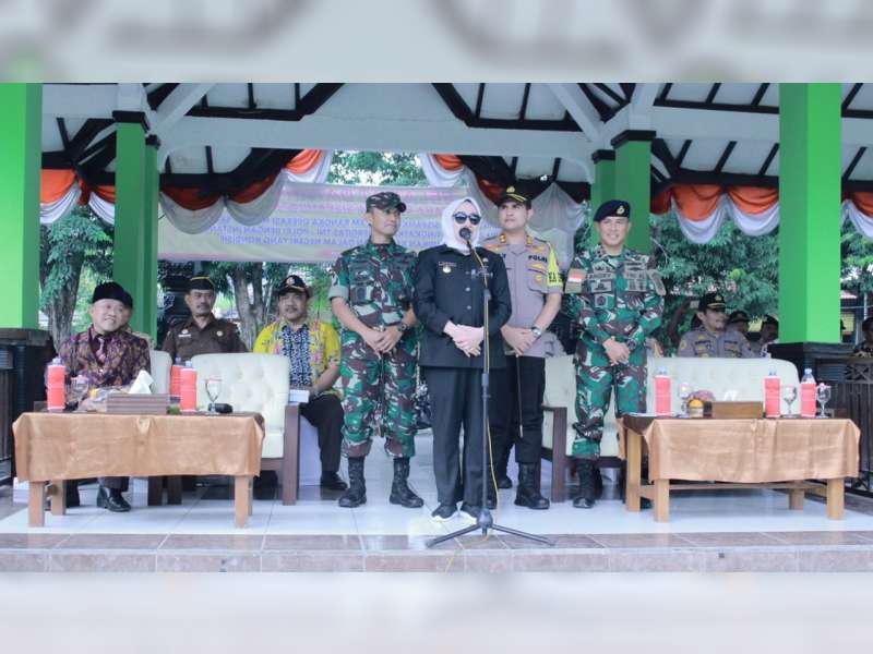 Bupati Bojonegoro Pimpin Apel dan Simulasi Sispamkota, Pengamanan Pemilu 2019