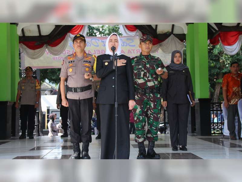 Bupati Bojonegoro Pimpin Apel Gelar Pasukan, Kesiapan Pengamanan Pemilu 2019