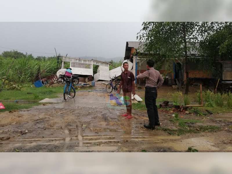 Angin Terjang Wilayah Bojonegoro, Belasan Rumah Rusak dan Sejumlah Pohon Roboh