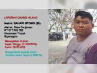 Seorang Pemuda Asal Banjarsari Trucuk Bojonegoro Dilaporkan Hilang