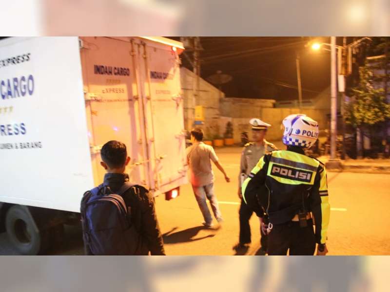 Polres Bersama Bawaslu Gelar Razia Kendaraan yang Masuk Wilayah Bojonegoro