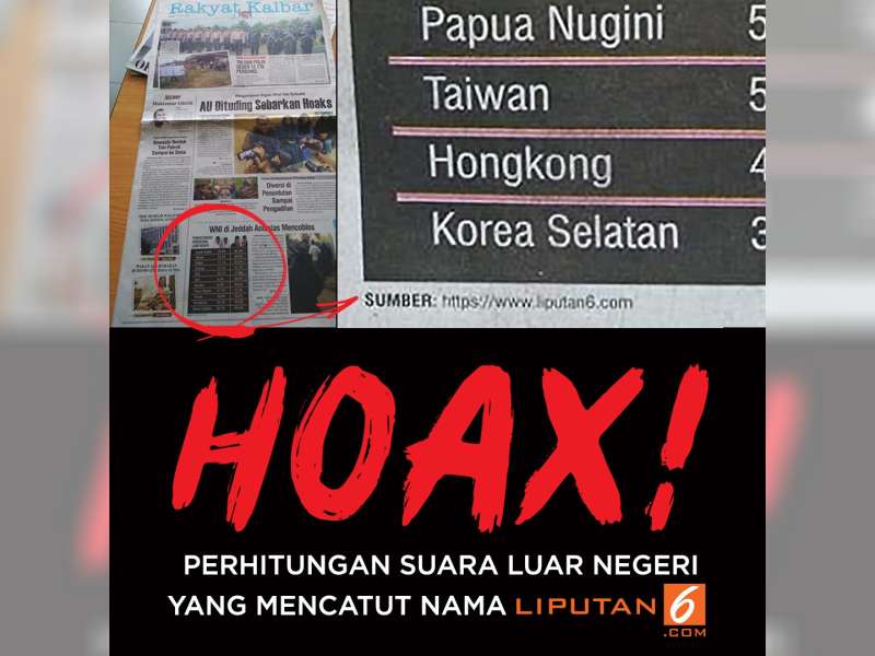 Nama Situs Berita Liputan6.com Dicatut untuk Menyebarkan Hoaks