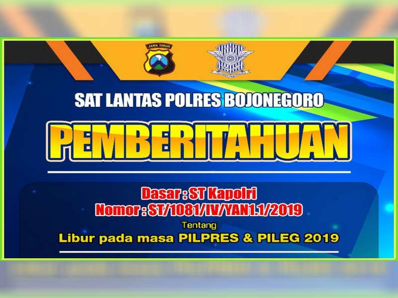 Layanan Penerbitan SIM di Polres Bojonegoro, Libur saat Pencoblosan Pemilu 2019