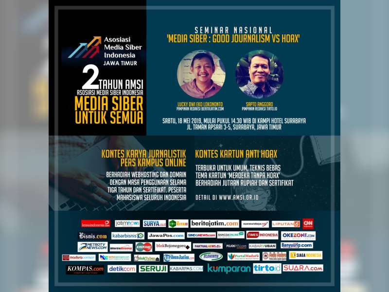 Rayakan Hari Jadi, AMSI Gelar Kontes Jurnalistik dan Seminar Anti Hoax