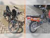 Satria Tubruk Vega di Sugihwaras Bojonegoro, Pengendara Vega Patah Tulang Kaki