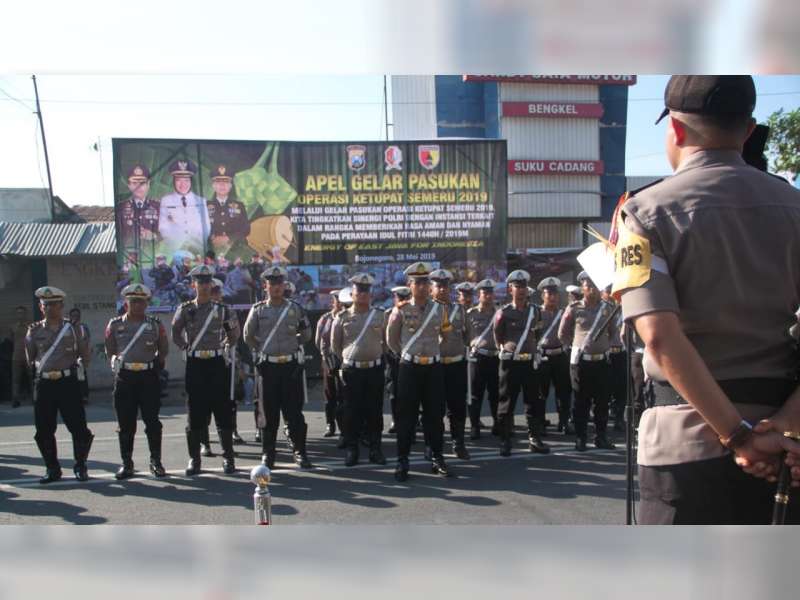 Polres Bojonegoro Laksanakan Apel Gelar Pasukan Operasi Ketupat Tahun 2019