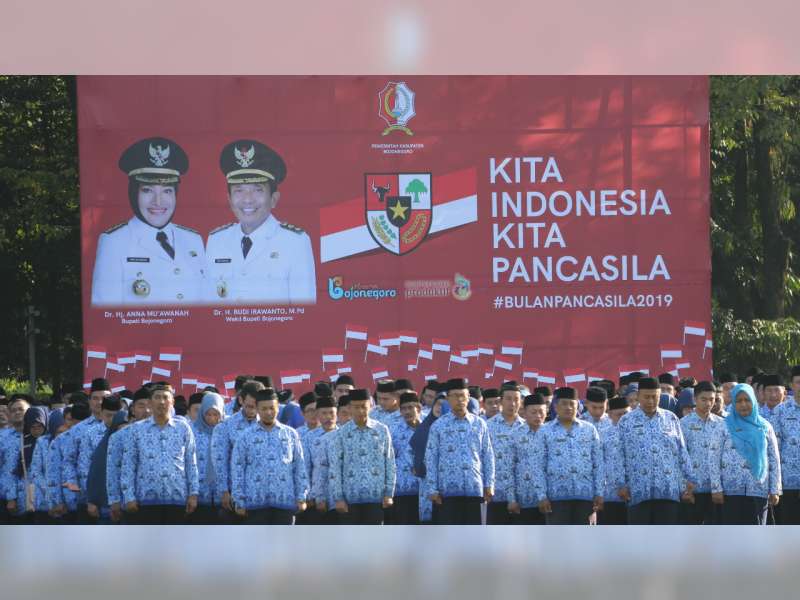 Upaca Peringatan Hari Lahir Pancasila Digelar di Alun-Alun Bojonegoro