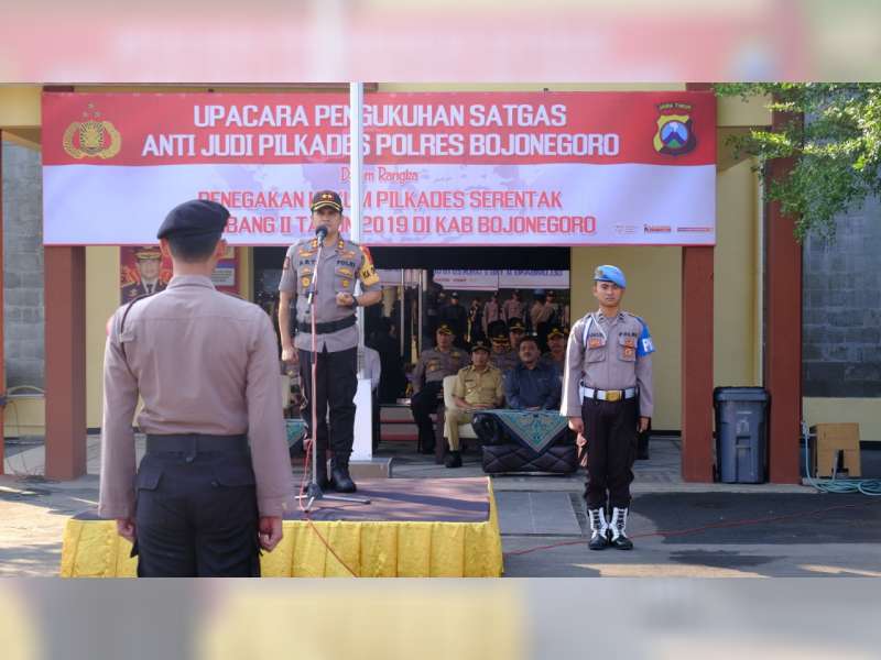 Antisipasi Perjudian dalam Pilkades, Polres Bojonegoro Kukuhkan Satgas Anti Judi