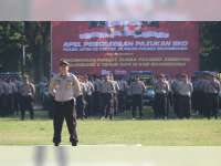 Polres Bojonegoro Gelar Apel Pergesesar Pasukan BKO untuk Pengamanan Pilkades Serentak 2019