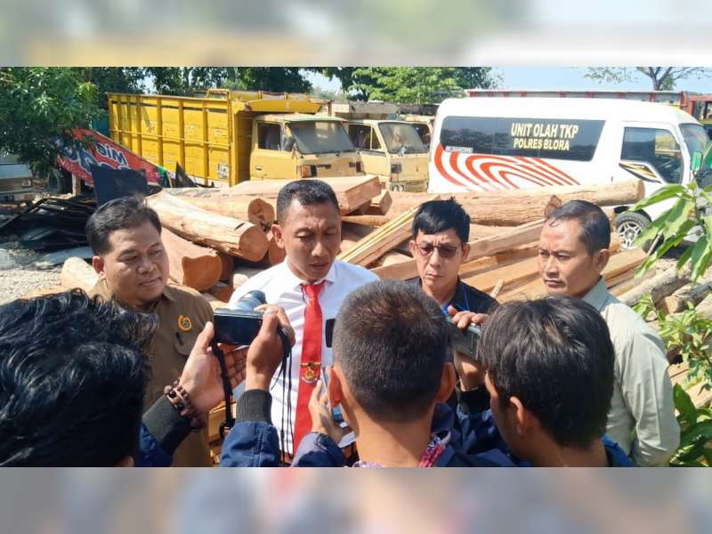 Polres Blora Bersama Perhutani, Amankan 250 Batang Kayu Jati Diduga Hasil Curian